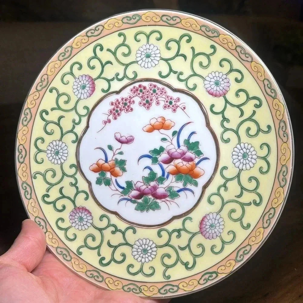 VTG Hand Painted Lenwile China 8” Floral Plate